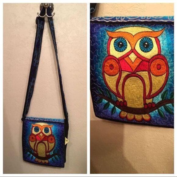 New with tags! BOHO OWL CROSSBODY EMBROIDERY BAG - Picture 6 of 7